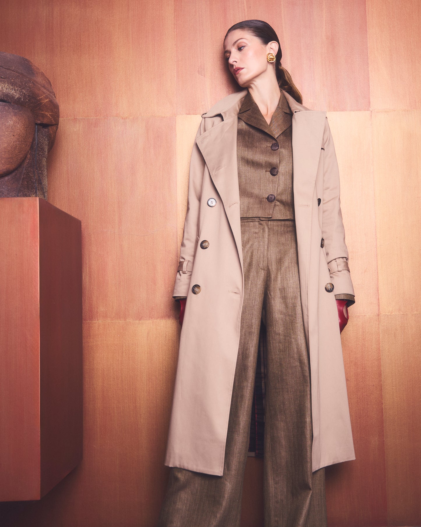 Pantalón Beige espiga