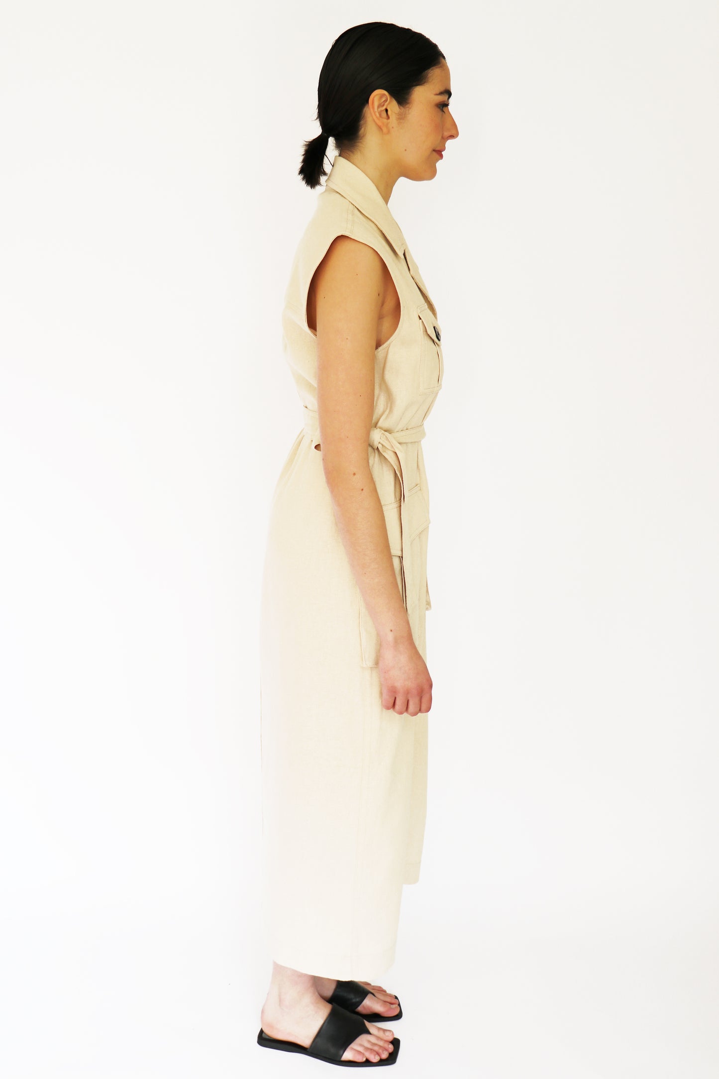 Vestido Cargo largo beige