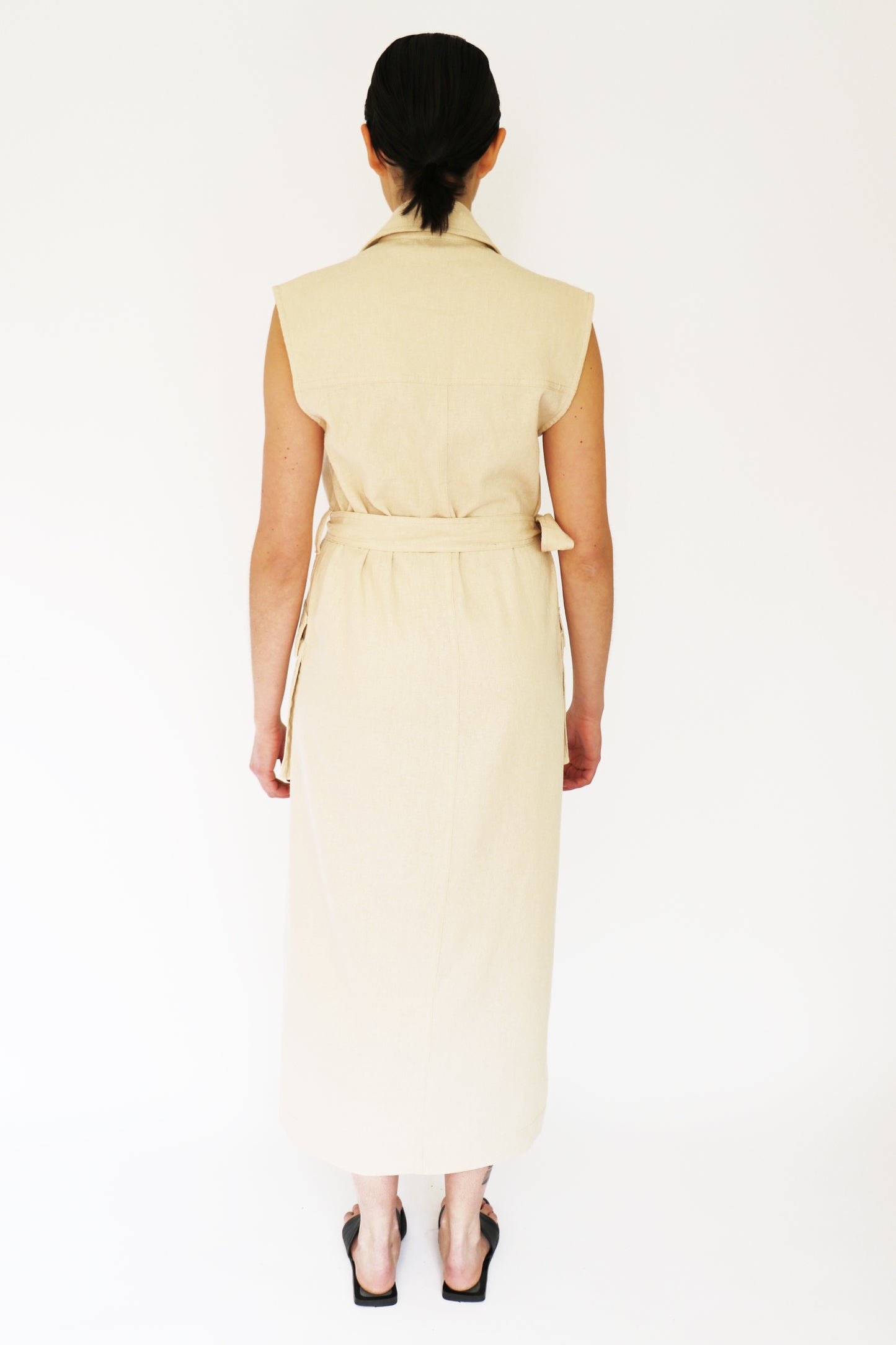 Vestido Cargo largo beige