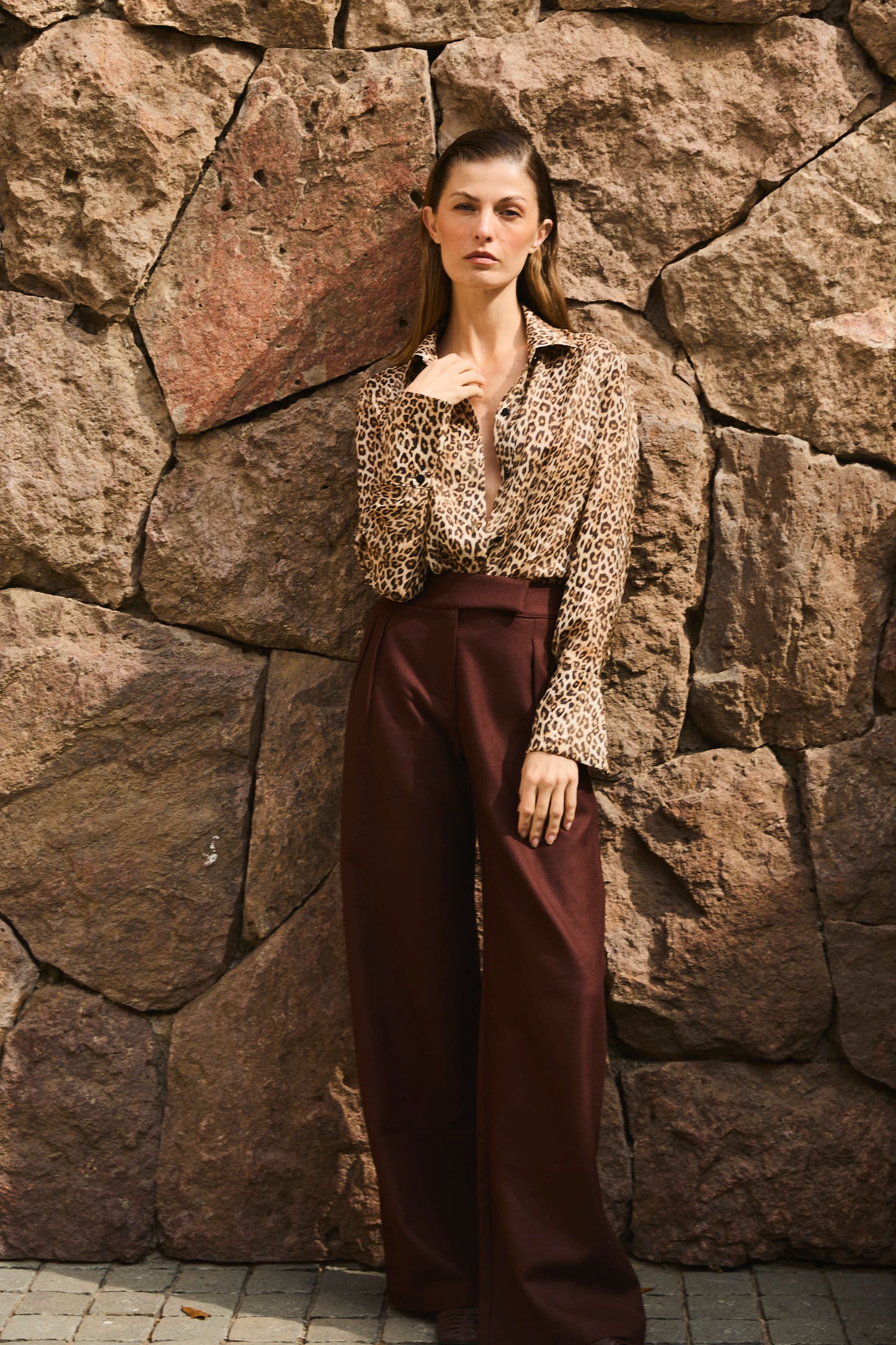 Pantalón lana mocha