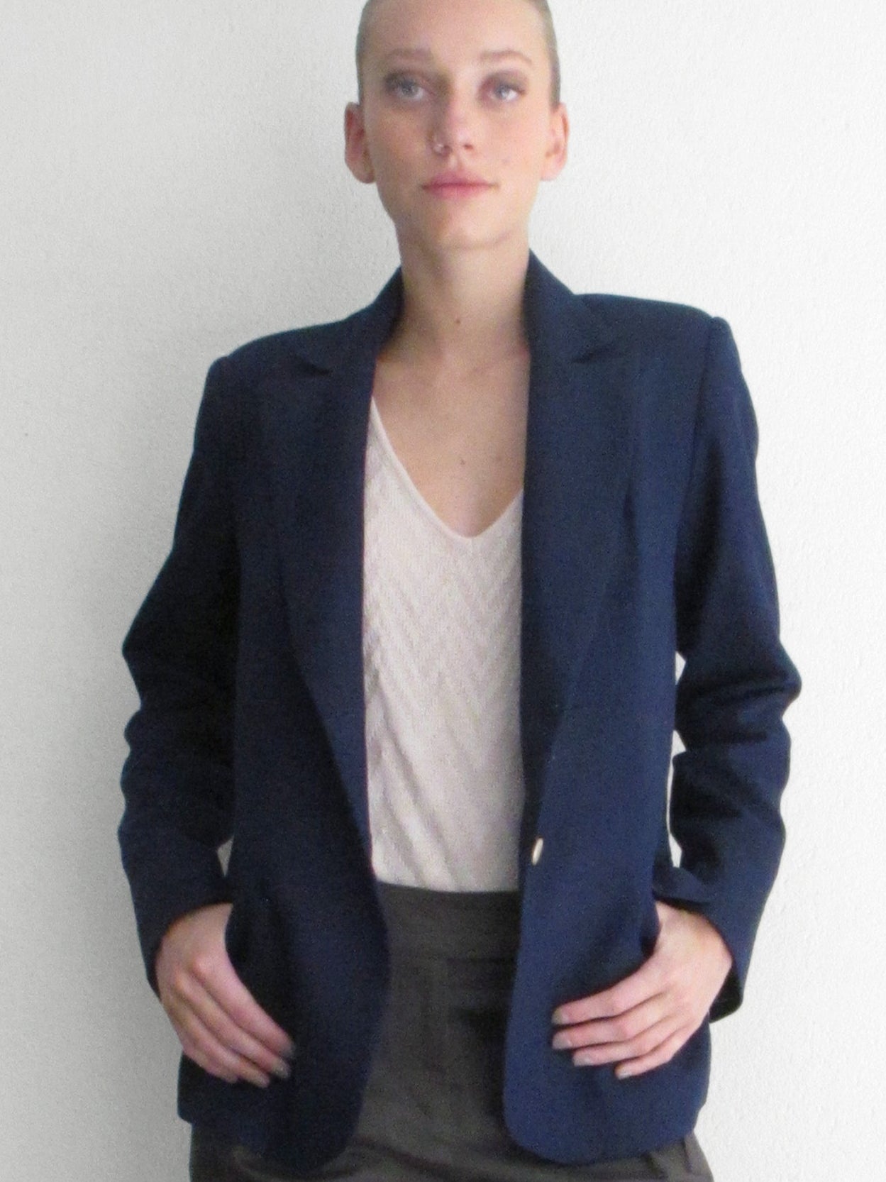 Blazer azul marino lino