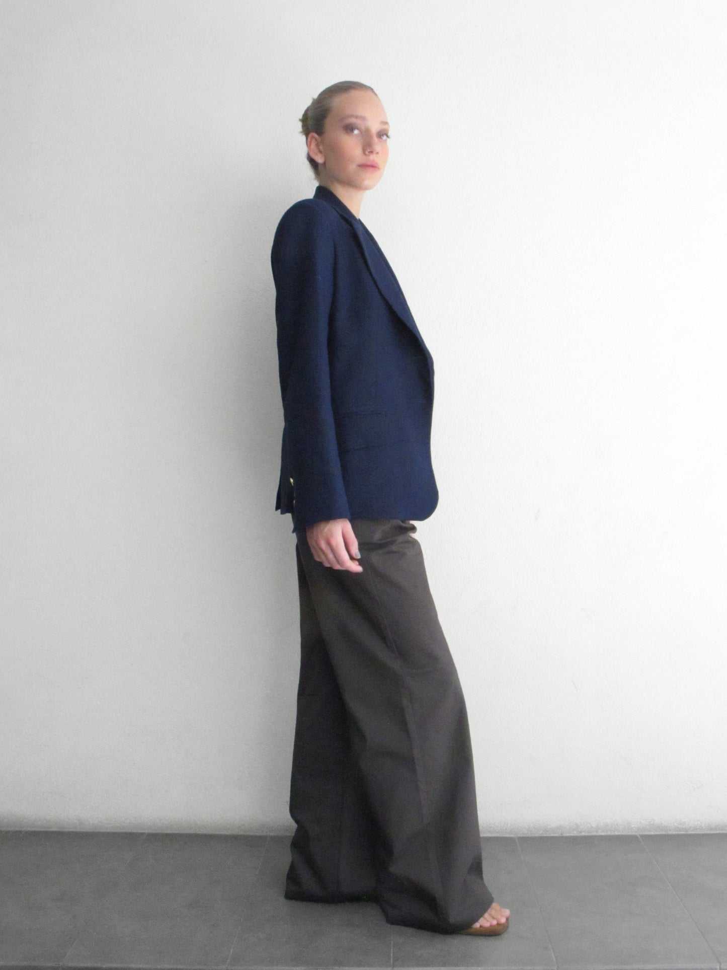 Blazer azul marino lino