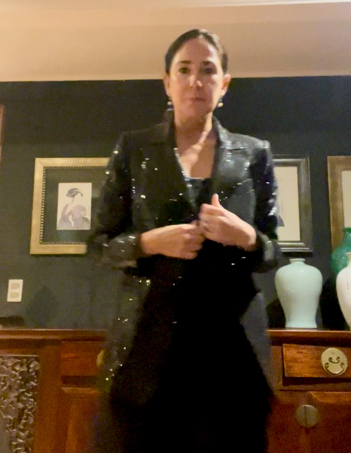 Blazer negro de lentejuelas
