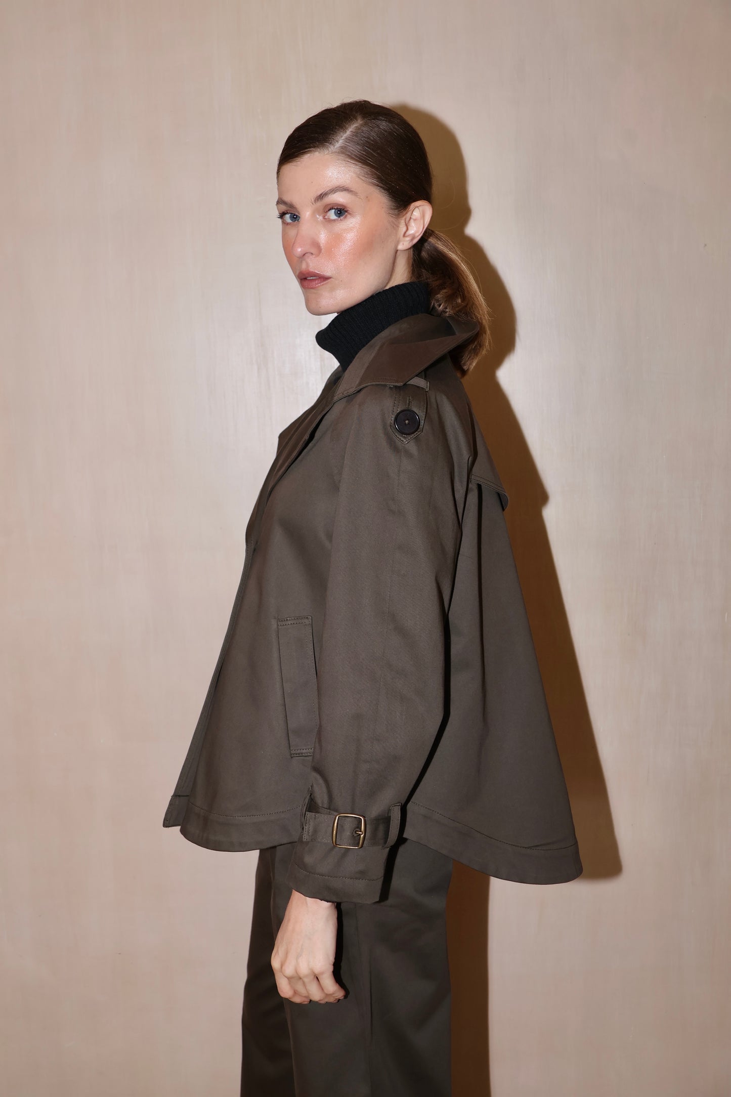 Trench Anne verde oliva