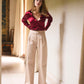 Blusa seda rojo italiano