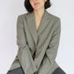 Blazer Clasic cuadrille gris y verde linea bolsillo gris