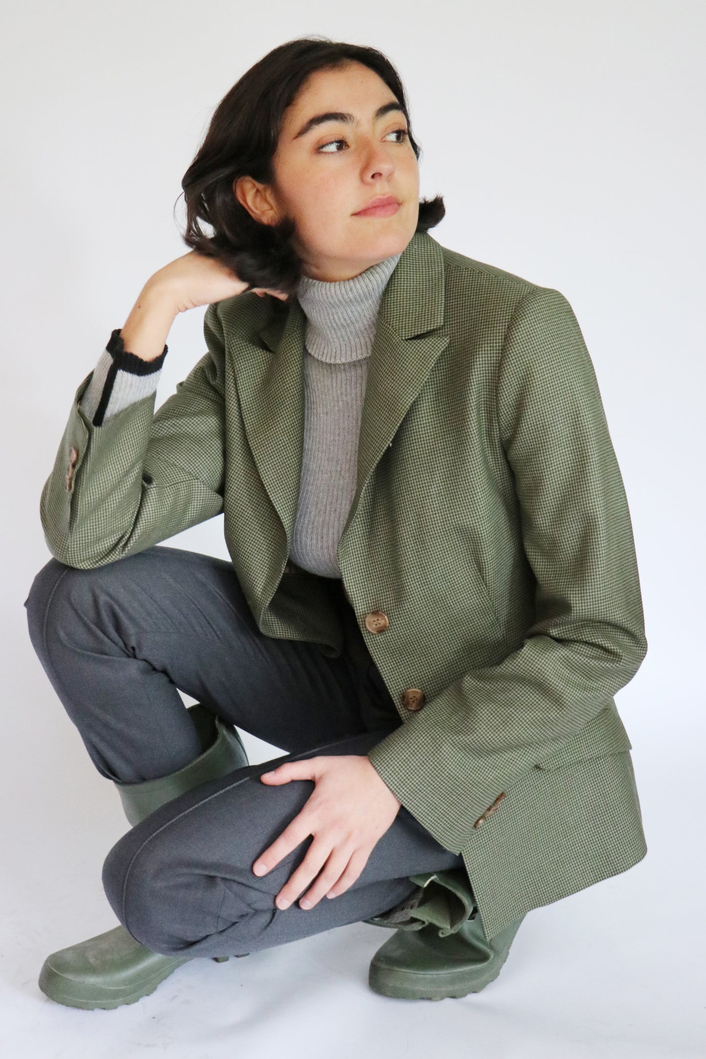 Blazer Clasic cuadrille verde