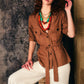 Camisa cargo camel larga