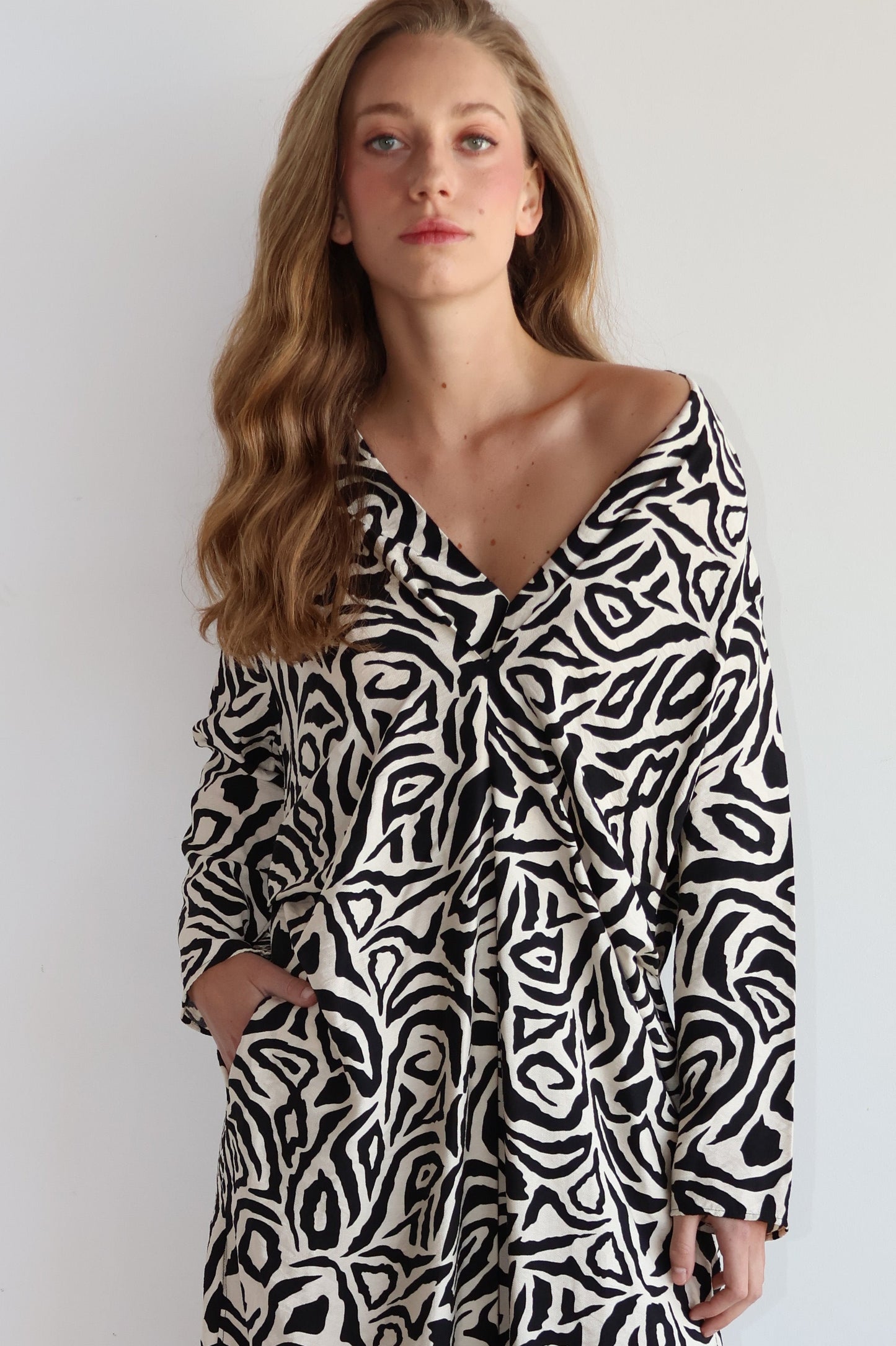 Vestido viscosa estampado