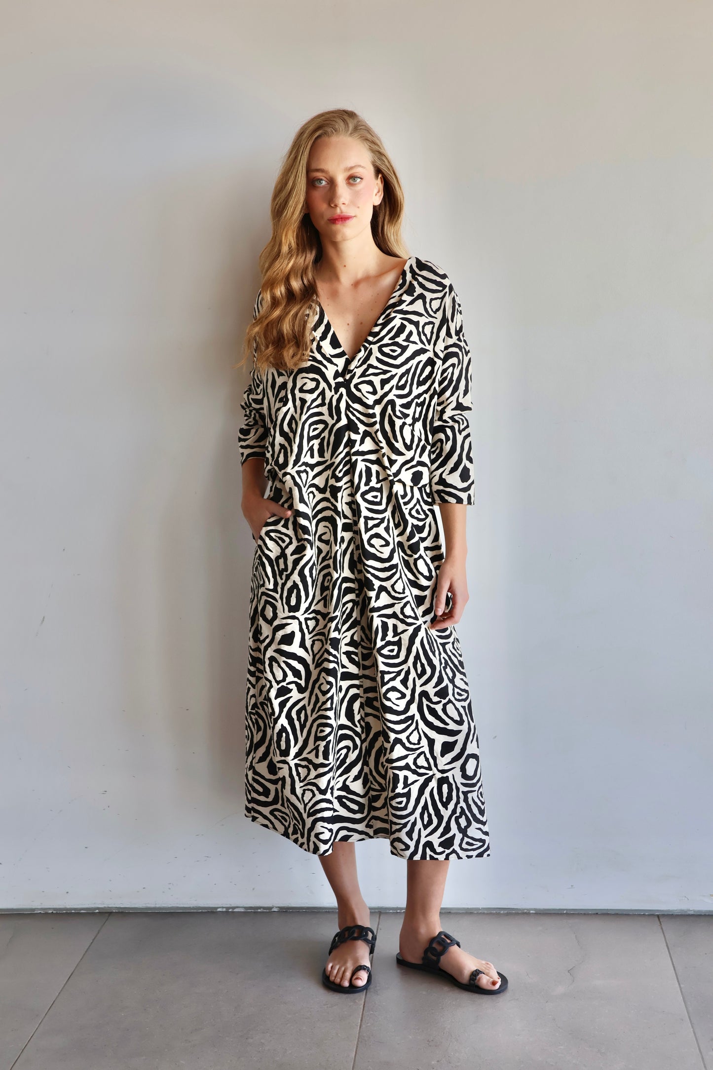 Vestido viscosa estampado