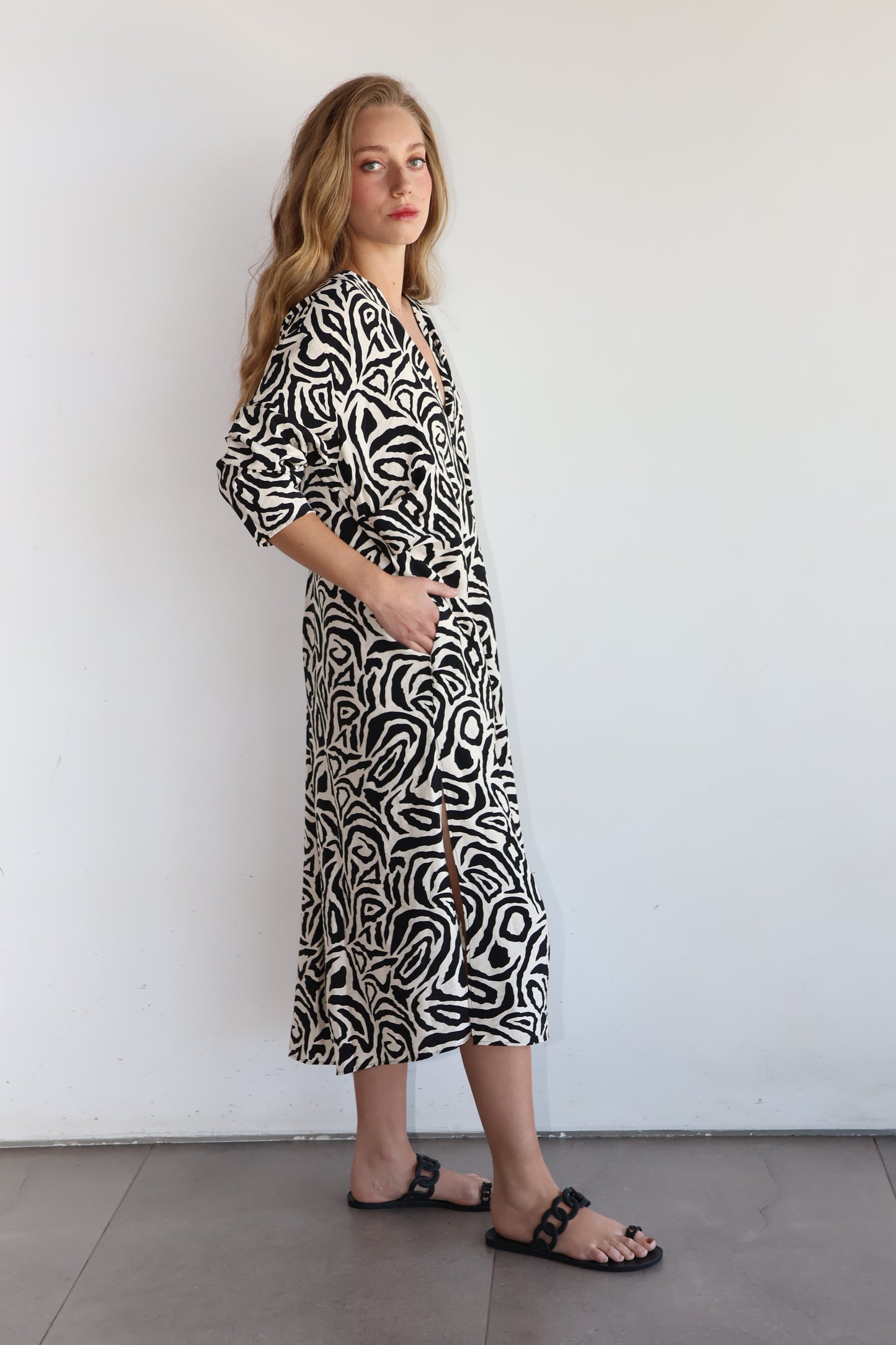 Vestido viscosa estampado