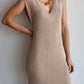 Vestido tejido beige