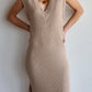 Vestido tejido beige