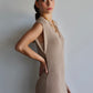 Vestido tejido beige