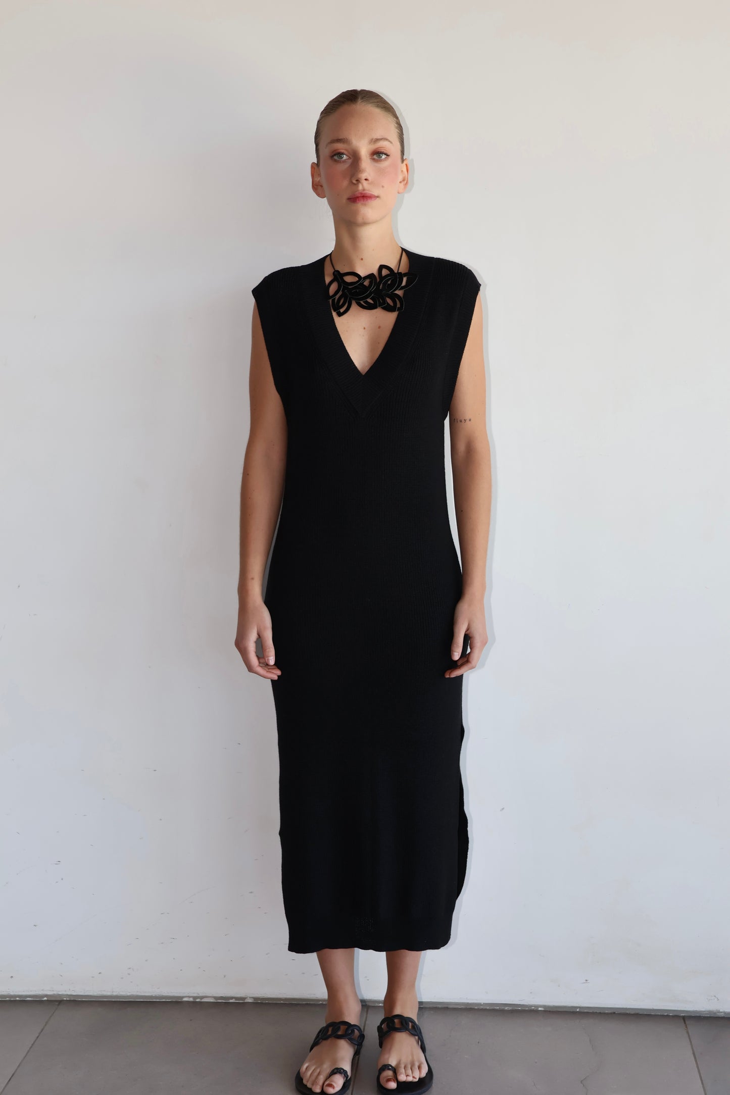 Vestido tejido negro