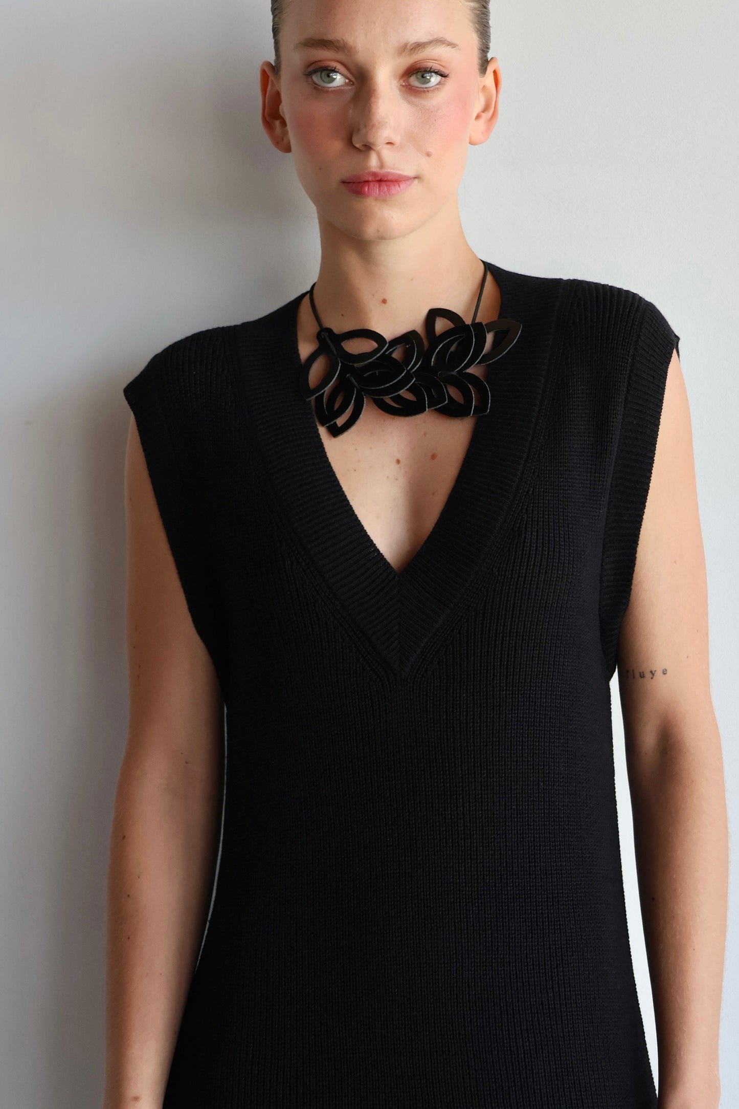 Vestido tejido negro