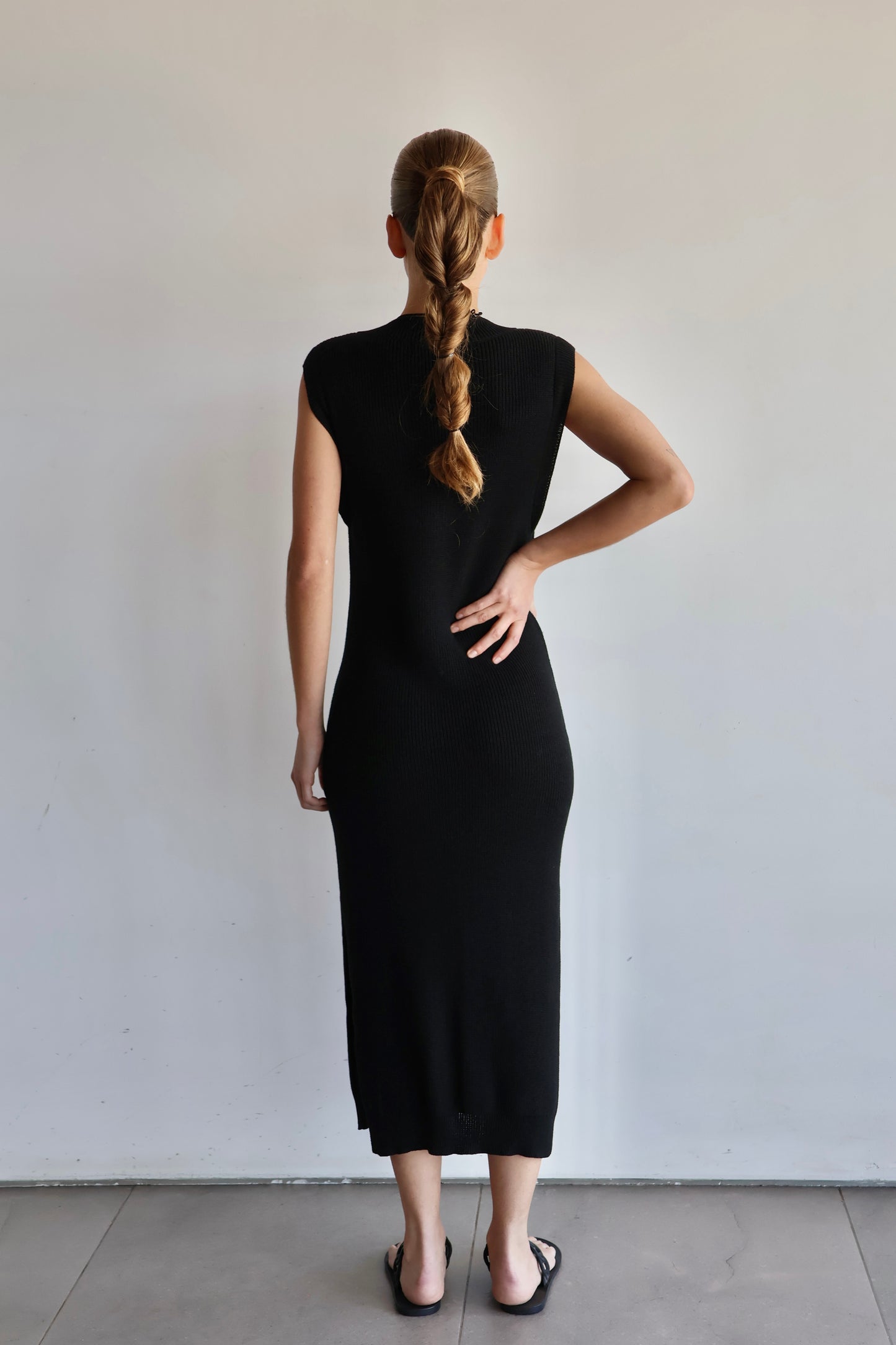 Vestido tejido negro