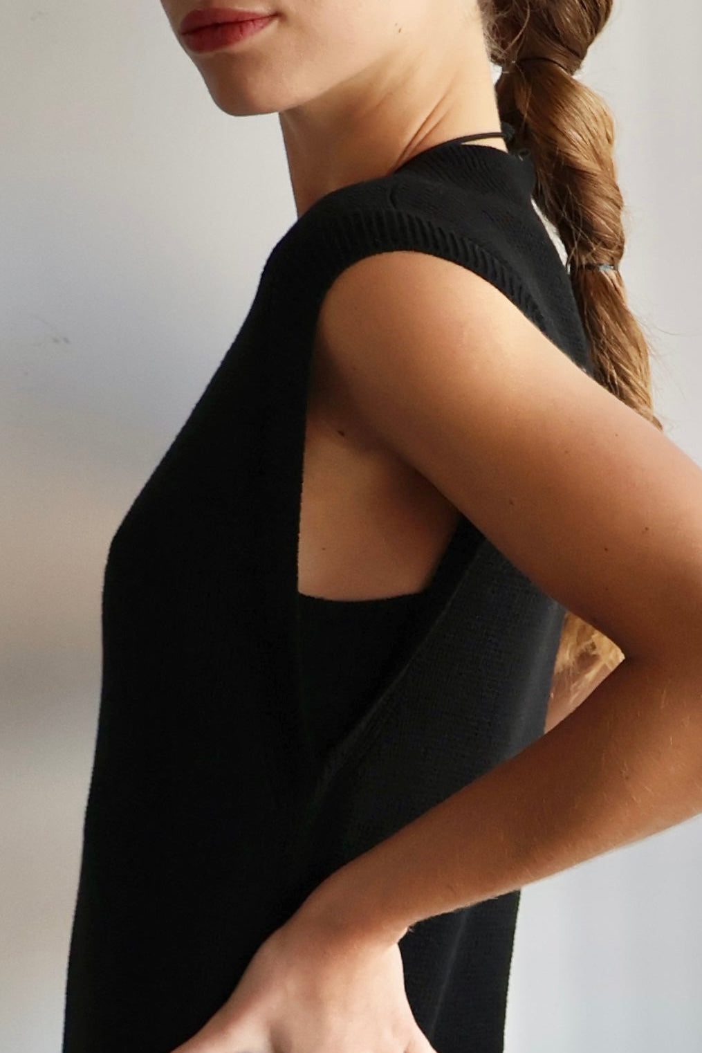 Vestido tejido negro