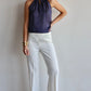 Pantalón flare Crepe Patou Blanco