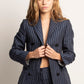 Blazer Lino Azul Rayas