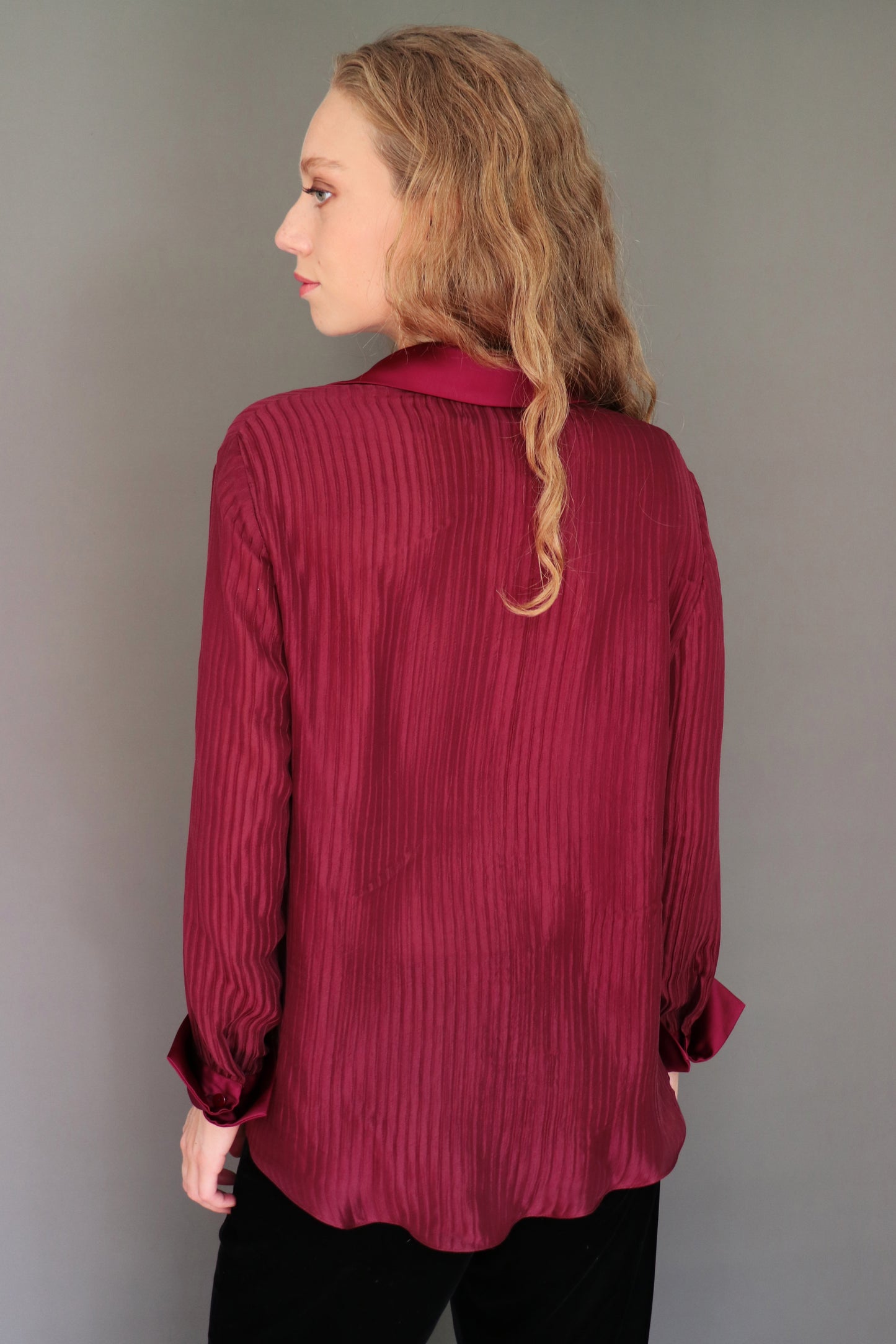 Blusa burdeo crepe de seda