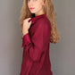 Blusa burdeo crepe de seda