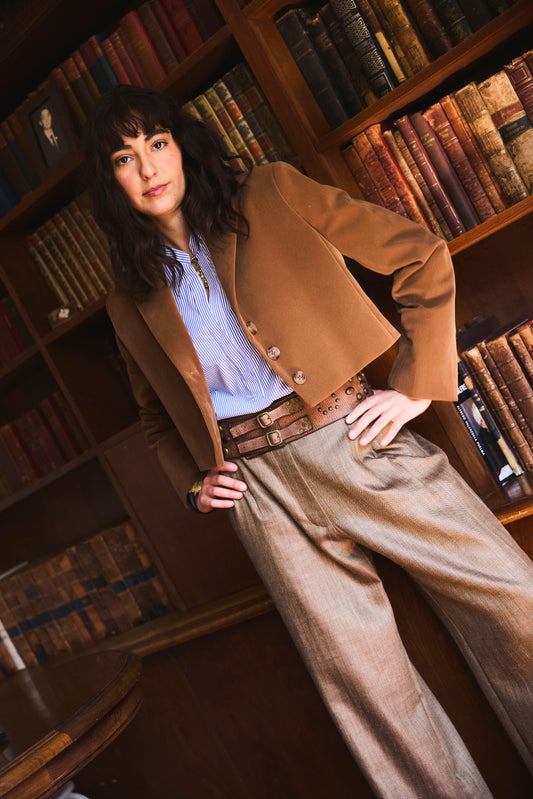 Chaqueta  terciopelo camel